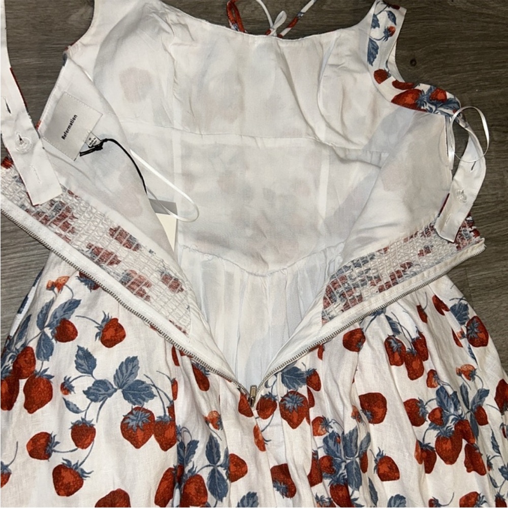 Reformation Balia Linen Sleeveless Basque-Waist Midi Dress - Picture 11 of 14